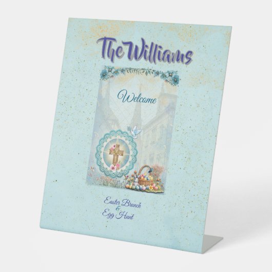 Signe De Table Easter Brunch Pedestal Sign (Recto)