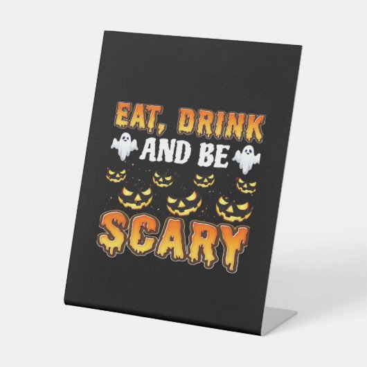 Signe De Table Eat Drink And Be Scary Funny Halloween Essential (Recto)