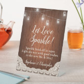 Signe De Table Éclairage de chaîne Sparkler rustique Script Envoi (In SItu)