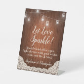 Signe De Table Éclairage de chaîne Sparkler rustique Script Envoi (Recto)