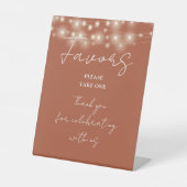 Signe De Table Éclairages À Chaînes En Terracotta Script Moderne  (Recto)