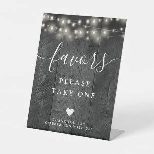 Signe De Table Éclairages à cordes Rustique noir Grange bois Favo