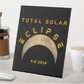 SIGNE DE TABLE ÉCLIPSE SOLAIRE TOTALE LUNE SOLEIL TERRE (In SItu)