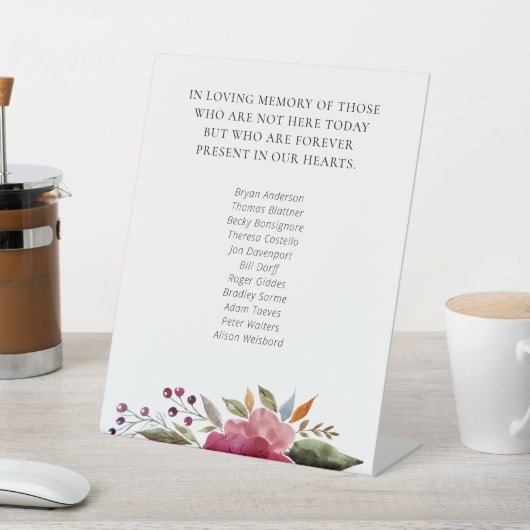 Signe De Table École de Fleurs Bourgogne Classe Mémorial de Réuni (In SItu)