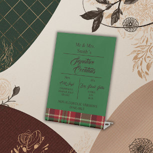 Signe De Table écossais écossais vert Mariage Tartan