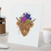 Signe De Table Écossais Highland Vache Vache Vache Whisperer Agri (In SItu)