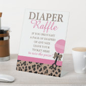 Signe De Table Écran Léopard et Baby shower rose (In SItu)