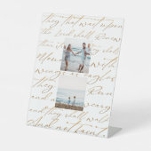 Signe De Table Écriture Attendre sur le Seigneur Deux photos (Recto)