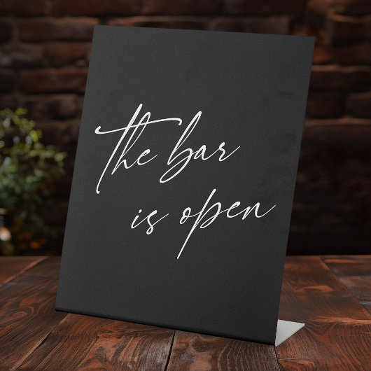 Signe De Table Écriture contemporaine La barre est ouverte Noir