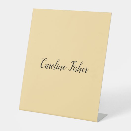 Signe De Table Écriture Manuelle Classique Simple Beige (Recto)