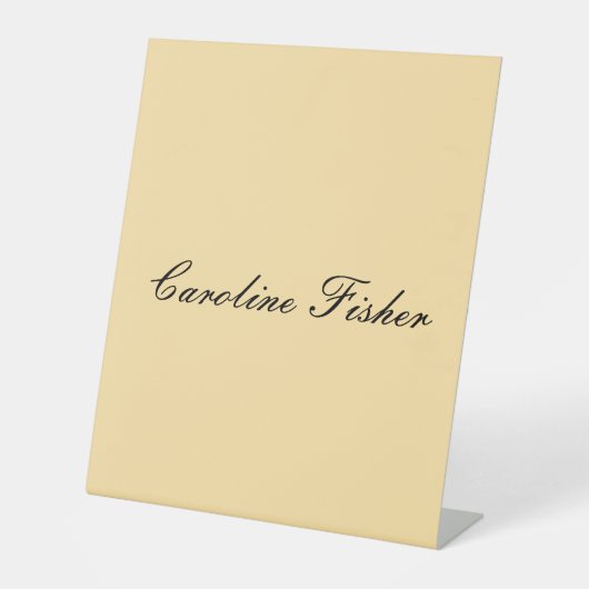 Signe De Table Écriture Manuelle Classique Simple Beige (Recto)