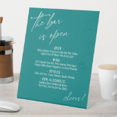 Signe De Table Écriture manuscrite contemporaine Menu Turquoise O (In SItu)