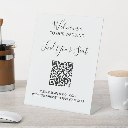 Signe De Table Écriture manuscrite QR code mariage siège (In SItu)