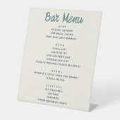 Signe De Table Écriture manuscrite Retro Vert Bleu Mariage Menu (Recto)