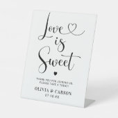 Signe De Table Écriture Moderne du Cœur L'Amour est Doux Mariage (Recto)