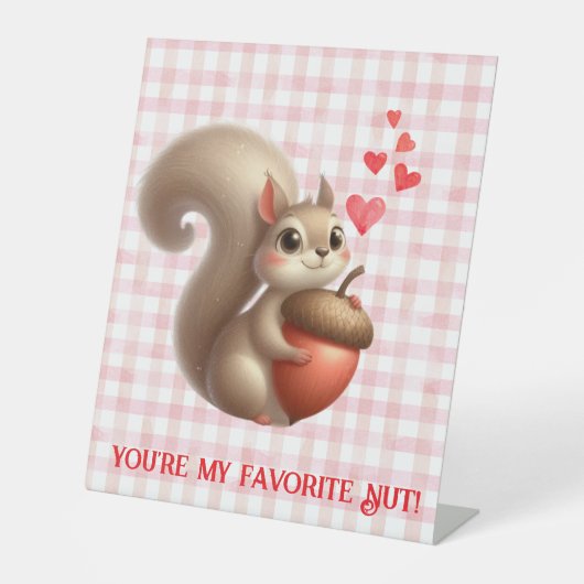Signe De Table Écureuil mignon drôle de la Saint-Valentin (Recto)