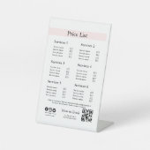 Signe De Table Editable Business Price List Template | Spa, Nail  (Recto)