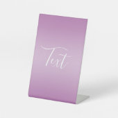 Signe De Table Editable Soft Mauve Ombre & White Text Script (Recto)