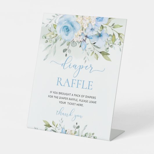 Signe De Table Éeucalyptus floral bleu Rupture de couche (Recto)