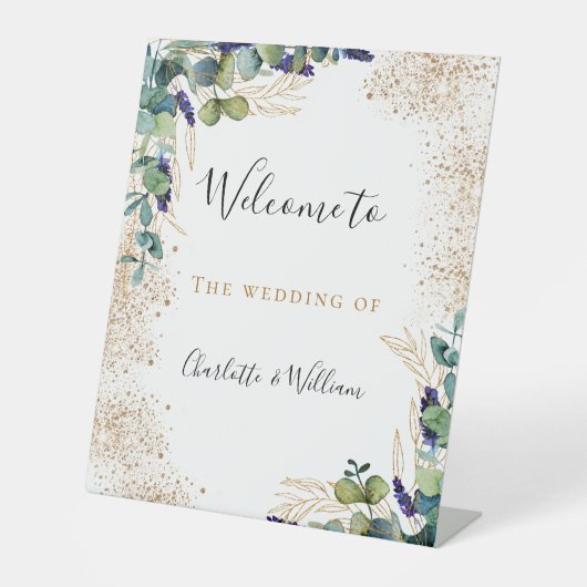 Signe De Table Eeucalyptus mariage verdure accueil élégant (Recto)