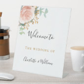 Signe De Table Eeucalyptus rose vif mariage bienvenue (In SItu)