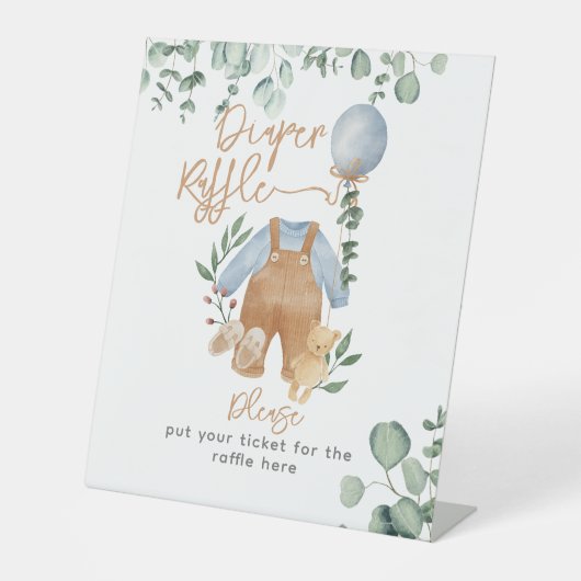 Signe De Table Eeucalyptus vert attendre Baby shower Devoir (Recto)