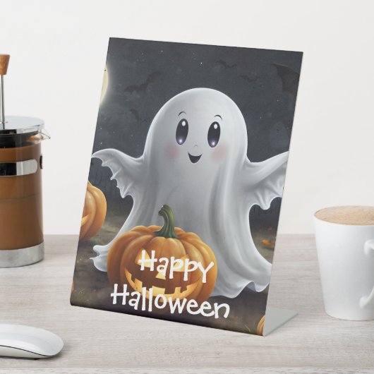 Signe De Table Éffrayant délice : Ghoost Halloween amusant (In SItu)