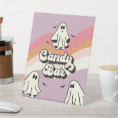 Signe De Table Éffrayant One Retro Ghost Birday Candy Bar (In SItu)