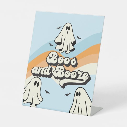 Signe De Table Éffrayant Un Retro Ghost Birthday Boze (Recto)