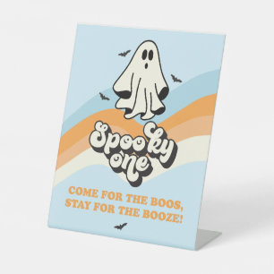 Signe De Table Éffrayant Un Retro Ghost Birthday Boze