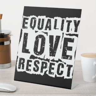 Signe De Table Égalité Amour et respect Mois de la fierté