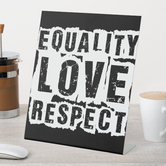 Signe De Table Égalité Amour et respect Mois de la fierté (In SItu)
