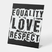 Signe De Table Égalité Amour et respect Mois de la fierté (Recto)