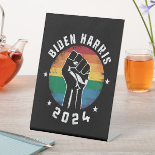 Signe De Table Élection Biden Harris 2024 LGBT Arc-en-ciel Fierté