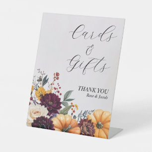 Signe De Table Élégance d'automne Cartes de Mariage & Cadeaux Sig