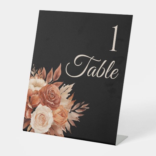 Signe De Table Elégance d'automne de l'aquarelle Mariage- (Recto)