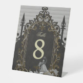 Signe De Table Elégance en argent et noir. (Recto)