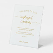 Signe De Table Elegance Gold Heart Script Unplugged Ceremony (Recto)
