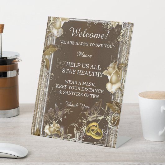 Signe De Table Élégance rustique Rose blanche Sécurité Mariage (In SItu)