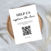 Signe De Table Élégant Aidez-nous à saisir le code QR d'amour