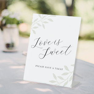 Signe De Table Élégant amour de verdure de sauge Mariage Table es