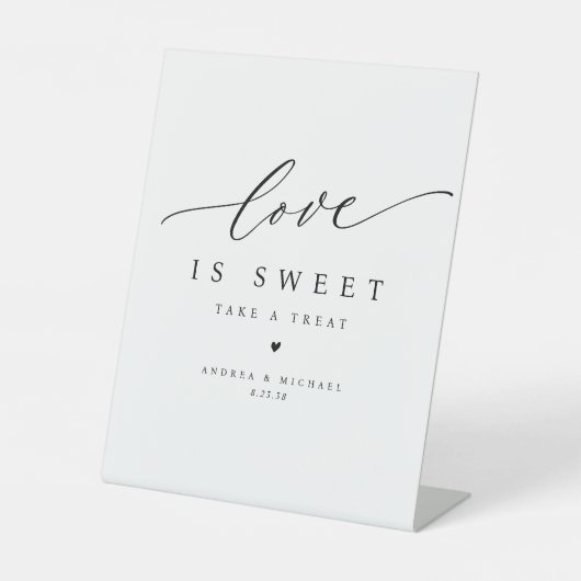 Signe De Table Élégant Amour Moderne est Mariage doux Desserts Si (Recto)