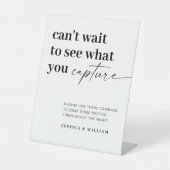 Signe De Table Élégant appareil photo moderne Mariage jetable Sig (Recto)