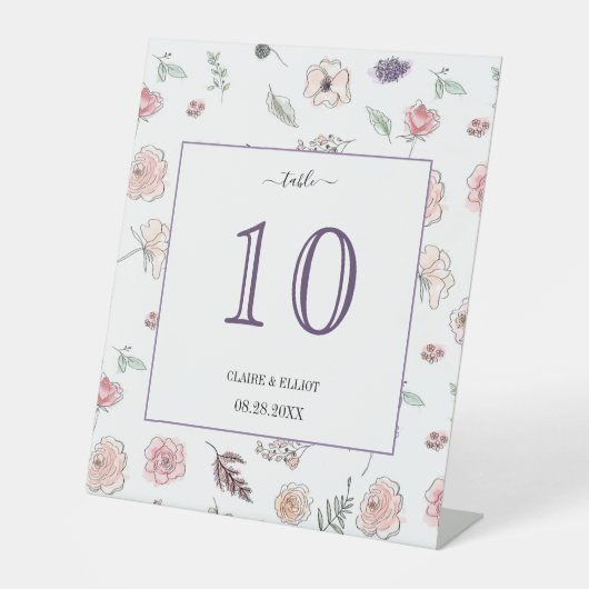 Signe De Table Élégant Appartement moderne Botanique Green Table  (Recto)