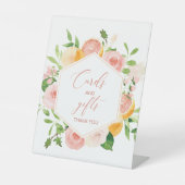 Signe De Table Elégant Aquarelle Citrus rose Fleurs spectacle béb (Recto)