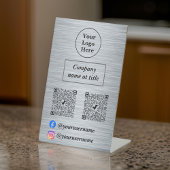 Signe De Table Élégant argent métallique