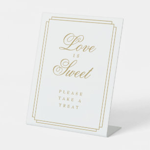 Signe De Table Élégant Art Déco Or Love Is Sweet Favor