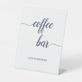 Signe De Table Élégant bar à café Navy Calligraphy (Recto)