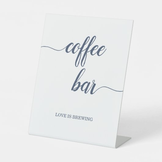 Signe De Table Élégant bar à café Navy Calligraphy (Recto)