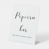 Signe De Table Elégant bar à pop Mariage noir et blanc (Recto)